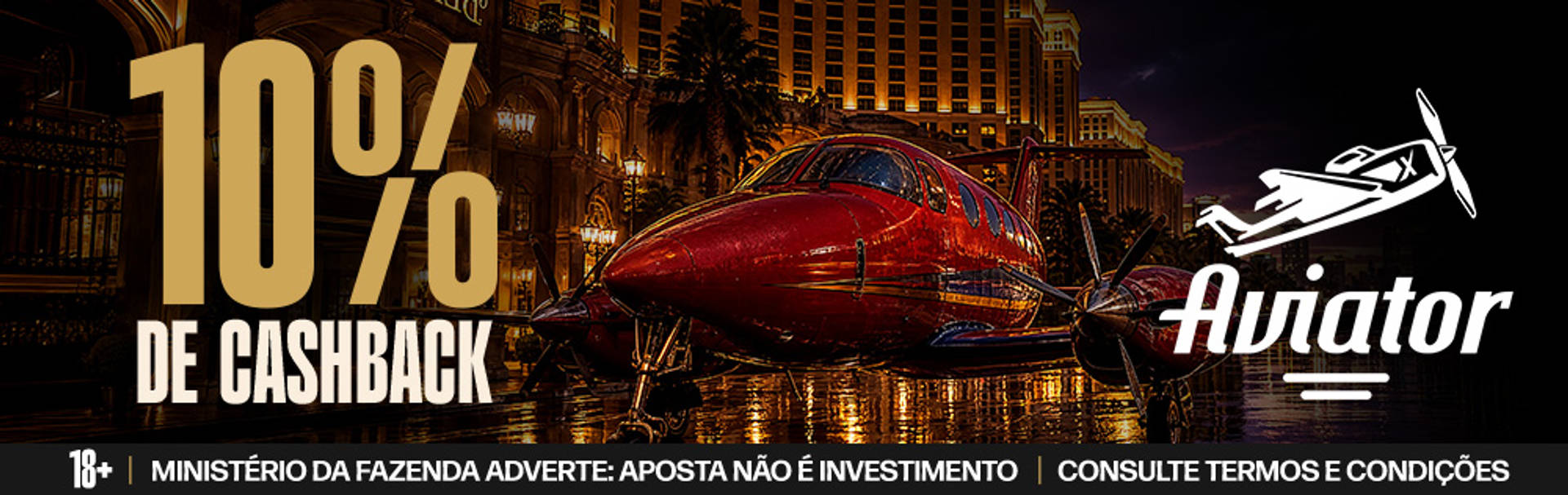 Cashback com 10% no Aviator!