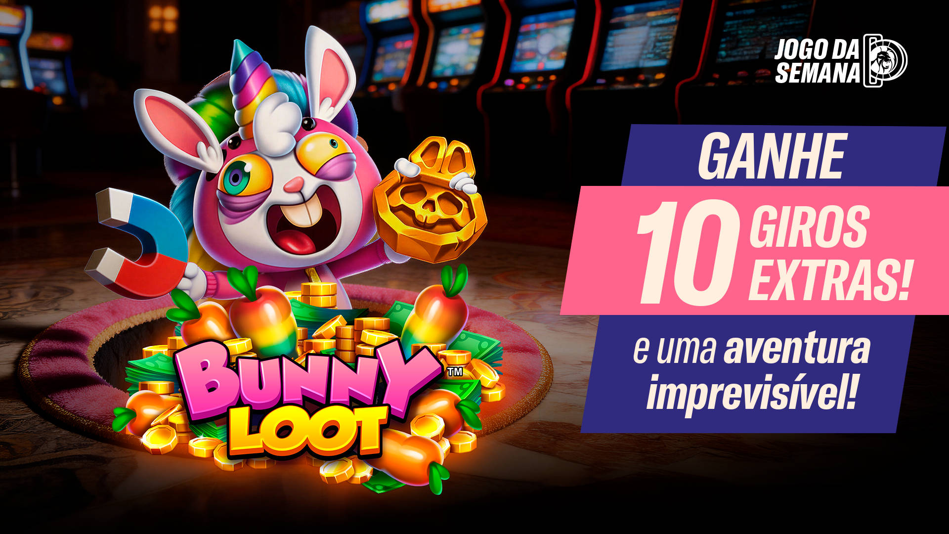 Ganhe 10 giros extras! e uma aventura imprevisível!