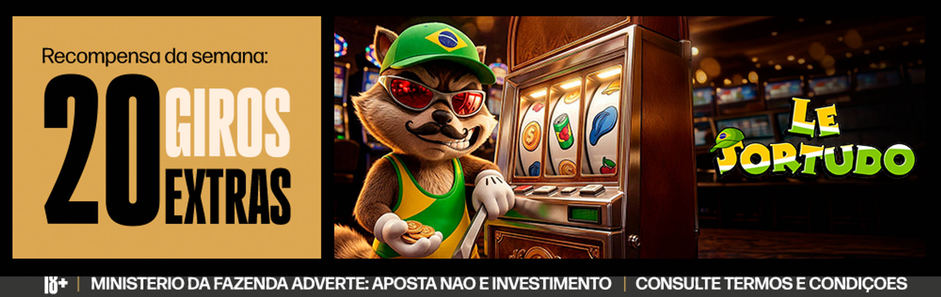 20 giros extras de R$0,50!