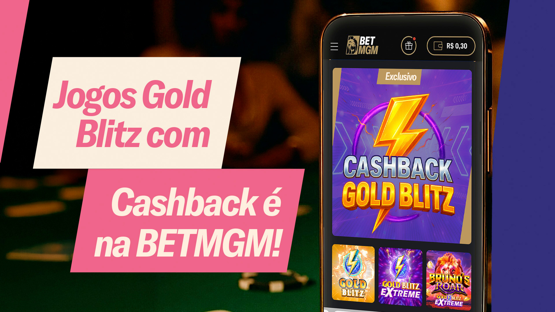 Logo Gold Blitz: Recompensa em dobro: diversão + cashback!