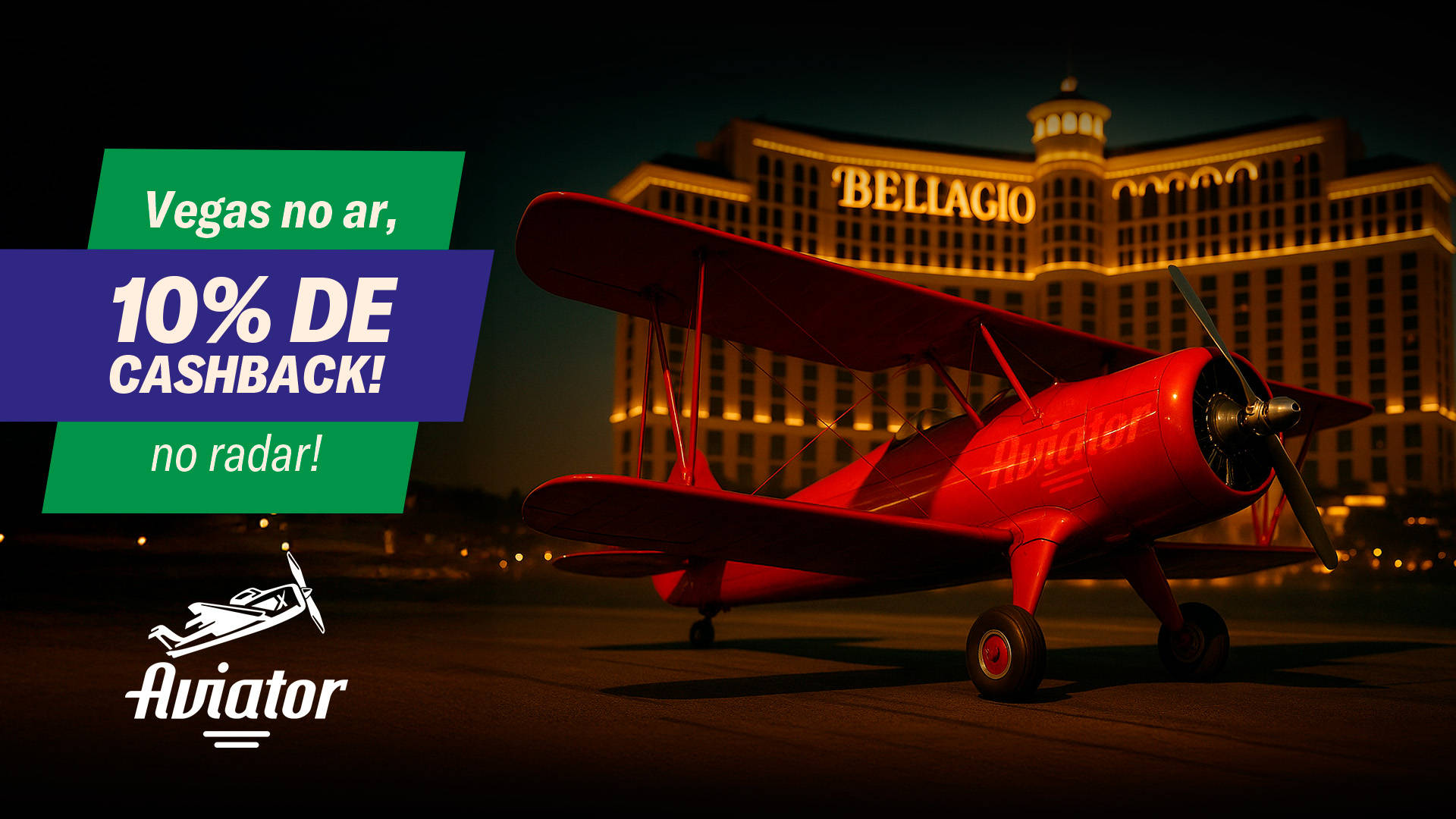 Cashback Aviator com 10% de volta!