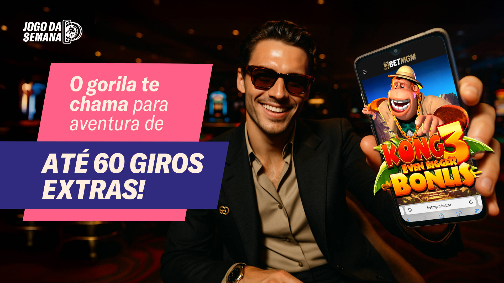 O gorila te chama para aventura de até 60 giros extras!