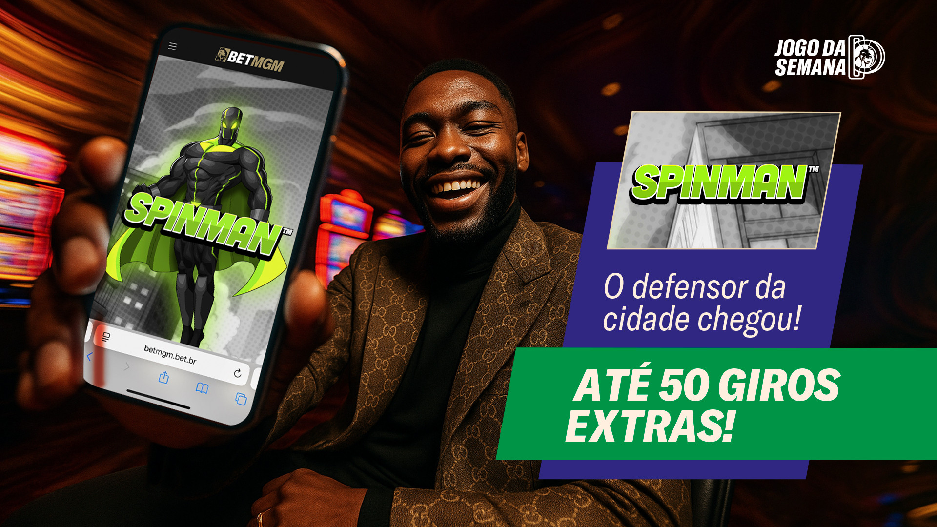 O defensor da cidade chegou! até 50 giros extras!