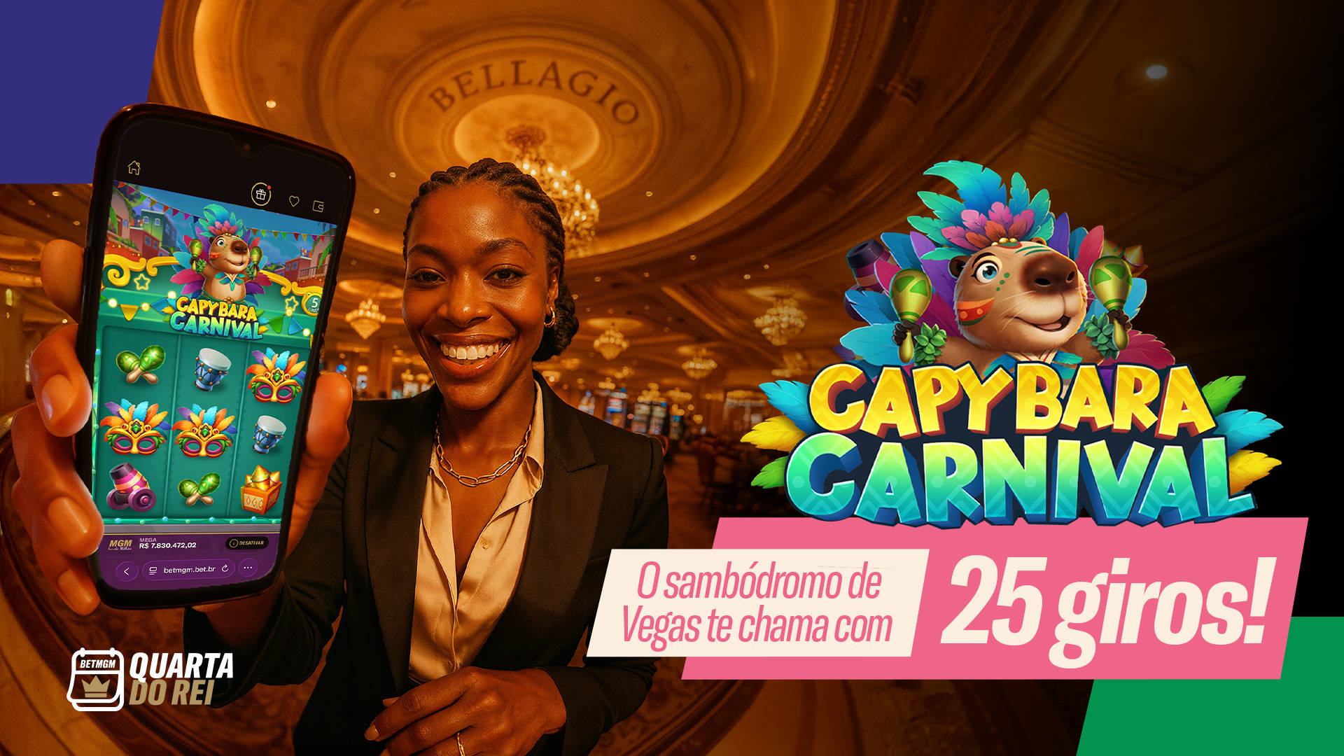 O sambódromo de Vegas te chama com 25 giros!