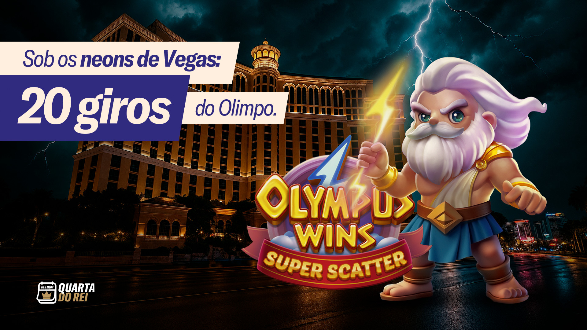 Sob os neons de Vegas: 20 giros do Olympo.