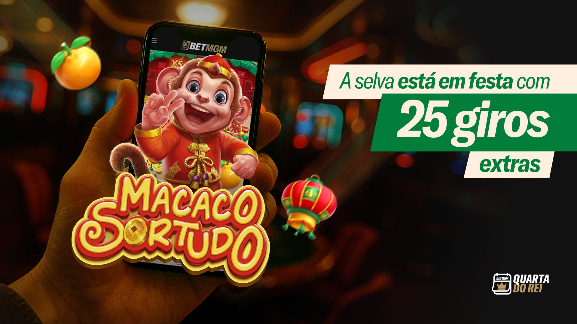 A selva está em festa com 25 giros extras no macaco sortudo!
